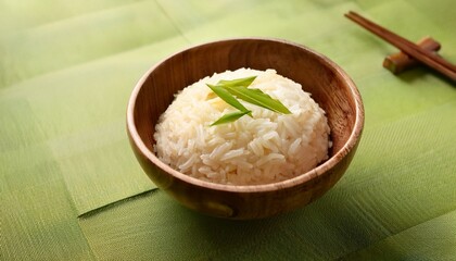 たけのこご飯の素朴な美味しさ、淡いグリーンのテーブルクロスと木の器が映す春の穏やかさ
