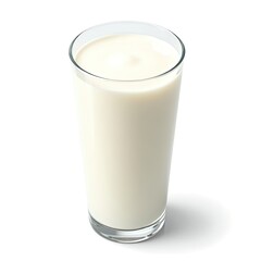 Isometric Glass of Creamy White Milk Drink 