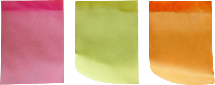 Colorful Blank Sticky Notes Pink Yellow Orange Memo Pads Office Supplies Notepaper