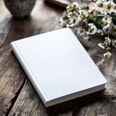 Fototapeta premium minimalist white notebook cover mockup 
