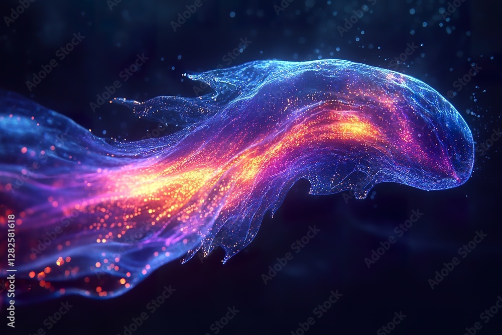 Aufkleber abstract digital rendering shows glowing particles in an ethereal formation
