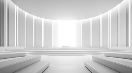 A legislative hall with a minimalist design and sleek fixtures. Featuring modernity and efficiency