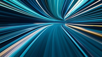 Fototapeta premium Abstract Light Trails Creating Motion Blur Effect in Blue Tones