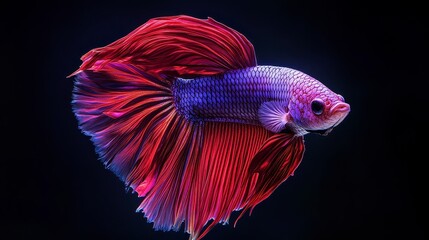Vibrant Red   Purple Siamese Fighting Fish
