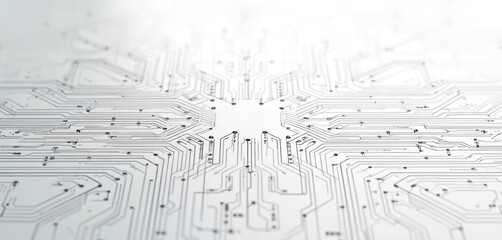 White background shows futuristic lines, dots pattern. Digital tech concept art of abstract network. Modern design, science wallpaper, computer graphic element. High innovation illustration of