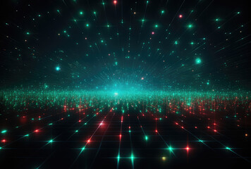 Obraz premium Hyperspace Digital Grid Light Show