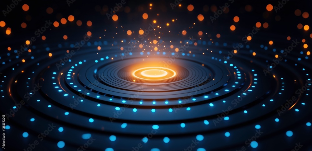 Poster digital connectivity: an eye-level view showcases a futuristic technology or data visualization conc