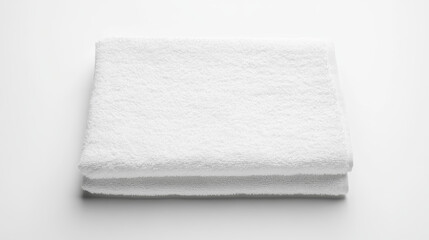 Soft and Fluffy White Towel on a Minimalist Background