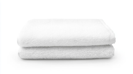 Soft White Towels Stacked Neatly on a Clean Surface for Relaxation