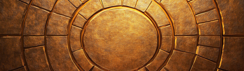 large textured circular pattern adorns wall, creating warm and inviting atmosphere. intricate design adds depth and character to space, enhancing its aesthetic appeal
