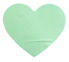 Fototapeta premium Transparent png of green love or heart shape paper sticker.