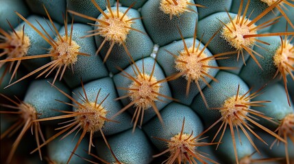 Close up of cactus with many needle like thorns
