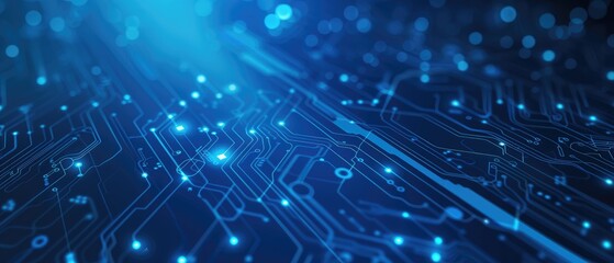Futuristic Blue Circuit Board Technology Background