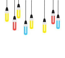 colorful hanging light bulb