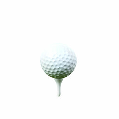 a golf ball on a tee isolated on the white background
