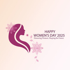 Elegant Women's Day 2025 Celebration Design with Floral Elements