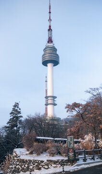 N Seoul Tower, South Korea: 24 &lrm;December, &lrm; &lrm;2023: Landmark of Seoul South Korea.