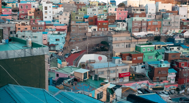 Gamcheon Culture Village, Busan,South Korea
&lrm;February &lrm;3, 2024:
Gamcheon Culture Village santorini korea.