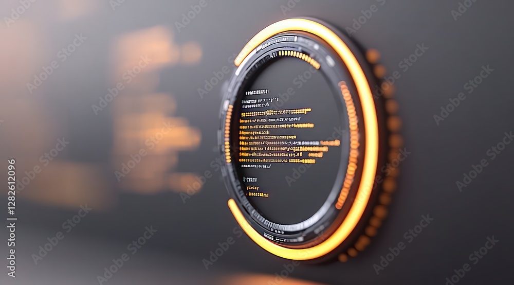 Poster global trade data ai interface digital ring code technology futuristic business net