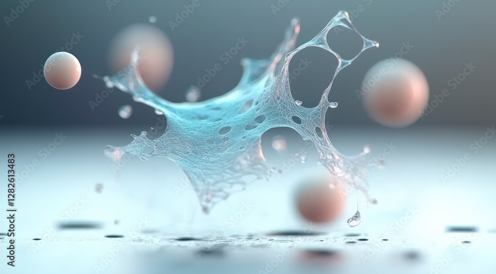 Poster abstract bio tech microscopic network splash