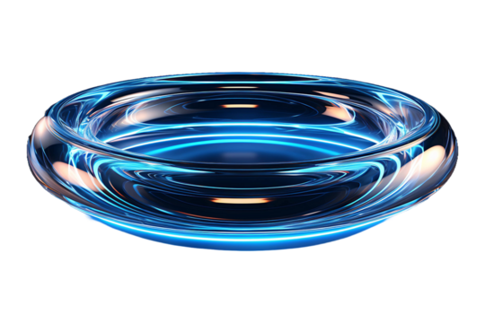 Glowing wireframe of plain torus shape futuristic light line isolated on transparent background
