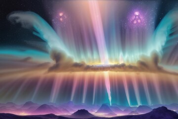 Fototapeta premium An Alien Landscape Bathed in Bioluminescent Glow