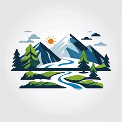 accessible hiking trail icon on plain white background