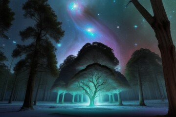 A Bioluminescent Alien Forest