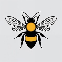 Obraz premium bee icon on plain white background
