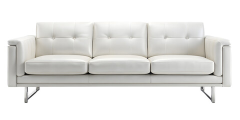 Obraz premium Modern Comfort: A sleek, contemporary sofa embodies minimalist design with its clean lines, plush cushions, and polished metallic legs.