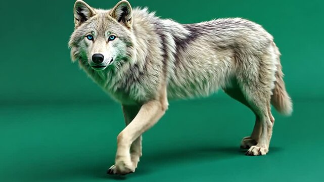  Gray Wolf and Tiger Walking on Green Screen &ndash; Isolated Wildlife Footage for Video Editing and VFX Projects