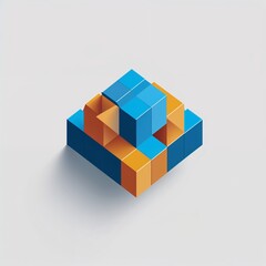 Fototapeta premium building blocks icon on plain white background