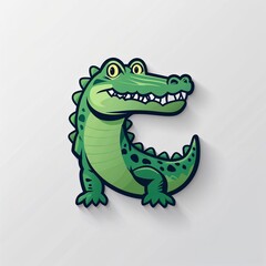 Fototapeta premium alligator icon on plain white background