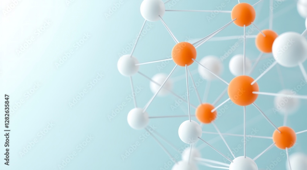 Aufkleber abstract 3d network science technology connection innovation research