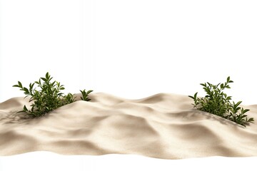Sandy Beach Landscape With Small Plants