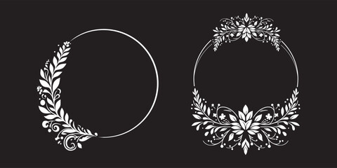 decoration frame flower circle art design