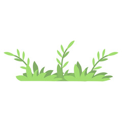 Grass Border Vector Illustration with Simple Design. Isolated on White Background