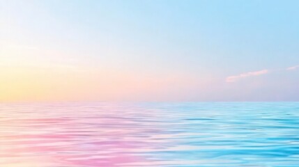 Serene Pastel Seascape  Calm Ocean  Sunrise Sky  Tranquil Water