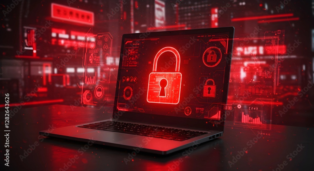 Poster cyber security concept good protection from hacker attack, data protection or firewall