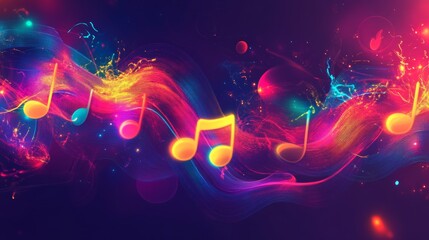Fototapeta premium neon retro music streaming background
