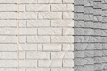 White brick wall, corner shot, multiple edges.