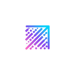 Up arrow technology logo symbol Can be used for Business and Technology Logos. Flat Vector Logo Design Template Element.