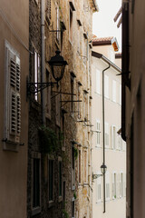 Narrow Alley with Stone Facades