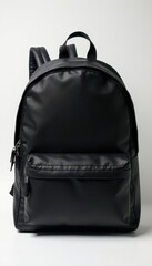 Naklejka premium Sleek black backpack, zipper closure, adjustable strap , practical, climbing