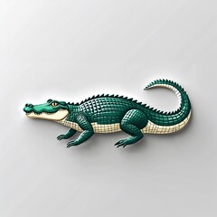 Fototapeta premium crocodile icon on plain white background