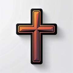 Obraz premium cross icon on plain white background
