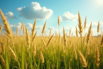 Long stems of Canadian prairie grass swaying gently, rural, scenic