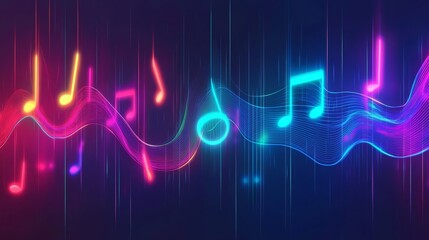 neon retro music streaming background