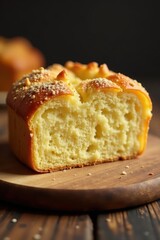 Soft, porous crumb with thin, slightly crisp crust , wheat, loaf