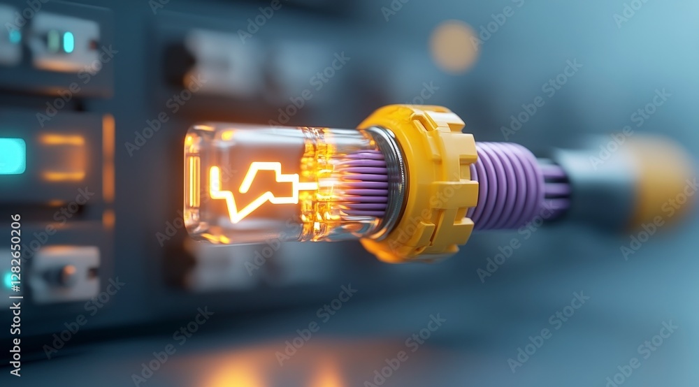 Poster futuristic network cable data center server high speed connection technology digital